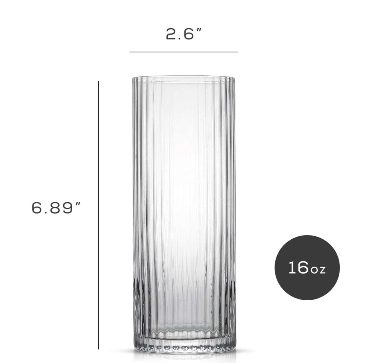 Elle Fluted Highball Glass | Set of 2