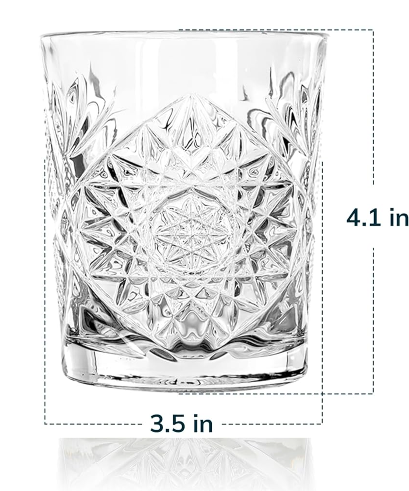 Hobstar Double Old Fashioned Glasses | Set of Four