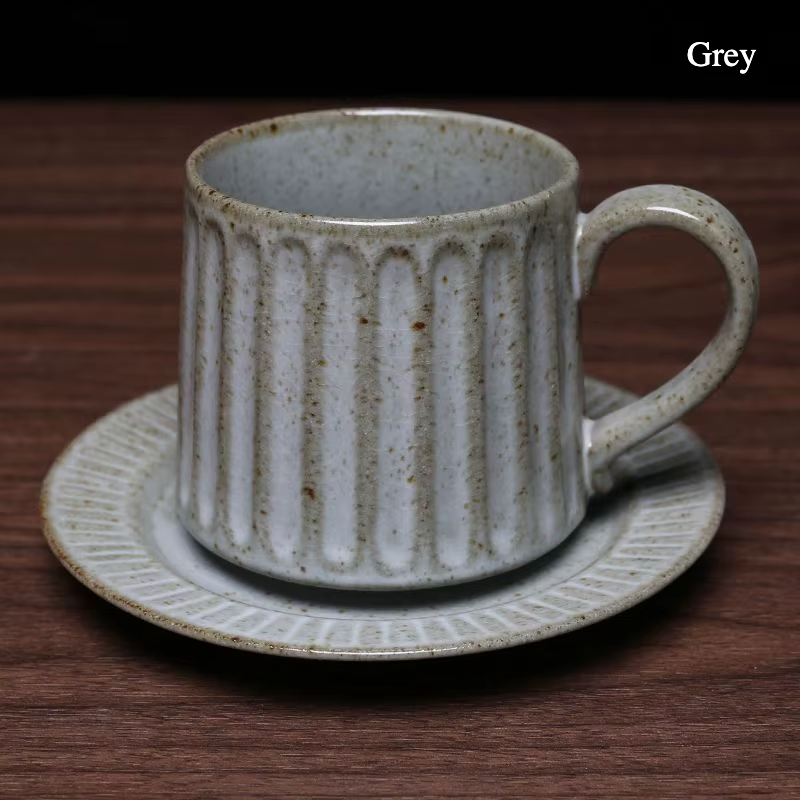 Fluted Coffee Cup & Saucer b