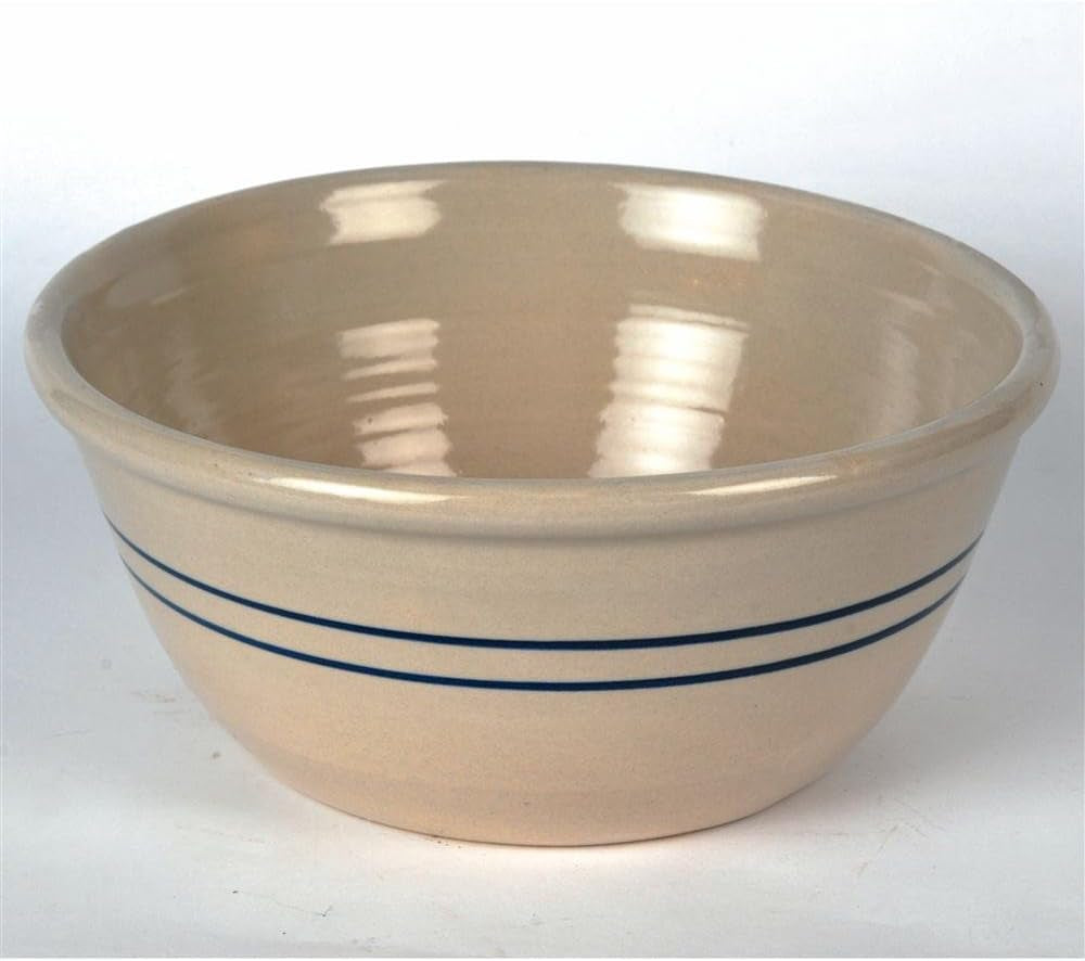Hand-Thrown Striped Mixing Bowl