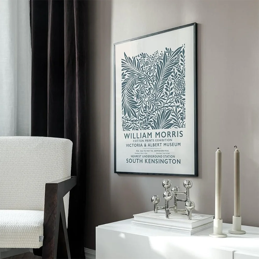 Canvas William Morris Print | Larkspur