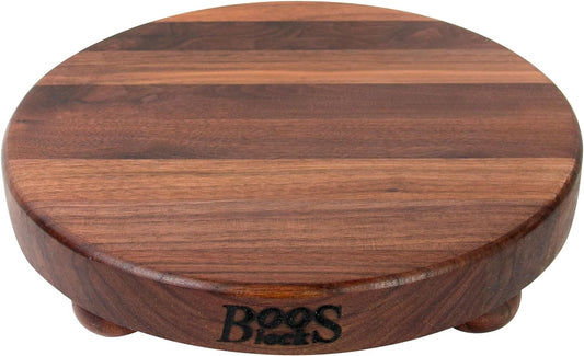 Boos Block Round Walnut Cutting Board with Feet