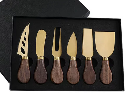 Walnut Cheese Knives | Set of Six