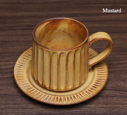 Fluted Coffee Cup & Saucer b