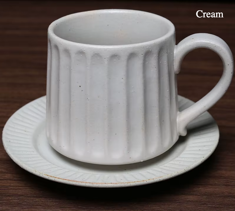 Fluted Coffee Cup & Saucer b