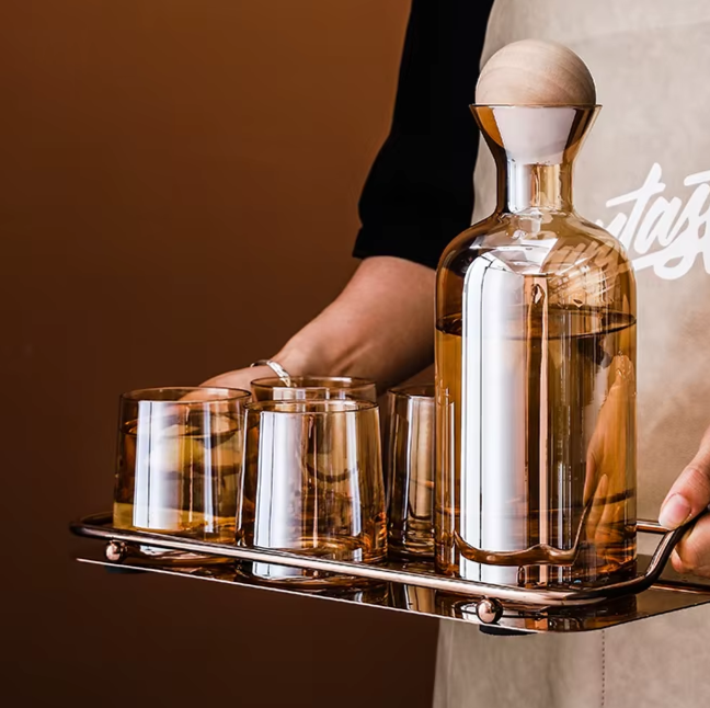 Amber Carafe & Glass Set