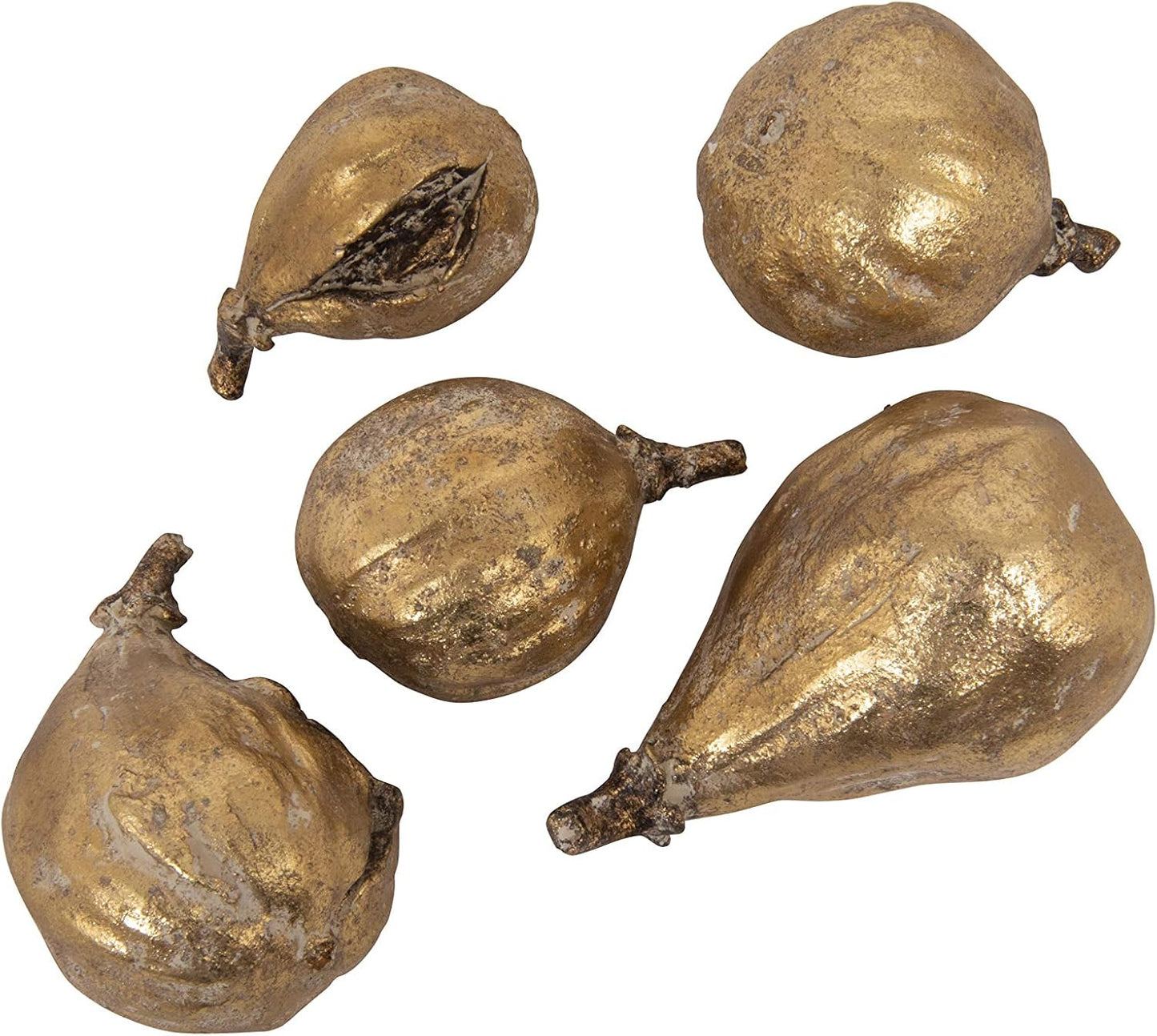 Resin Figs with Gold Finish (Set of 5 Pieces)