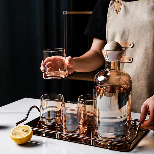 Amber Carafe & Glass Set