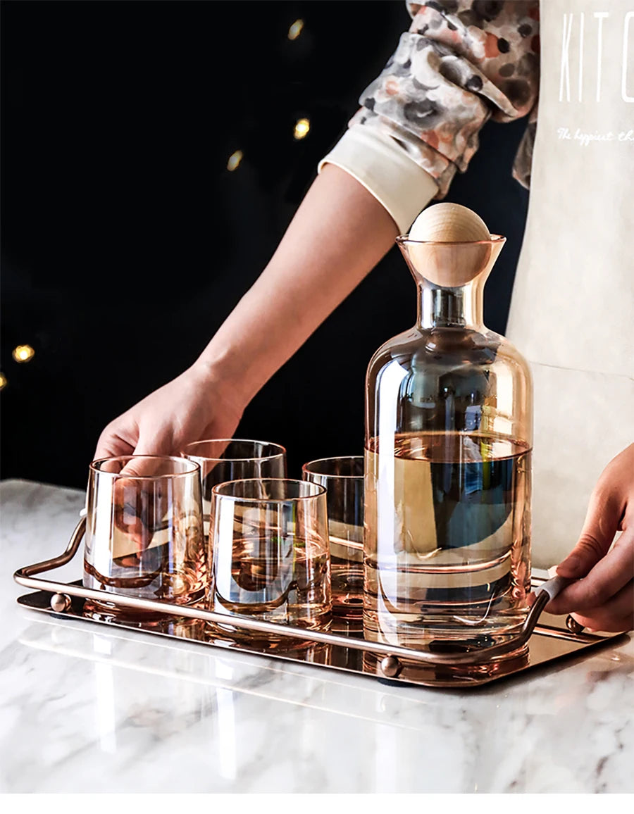Amber Carafe & Glass Set
