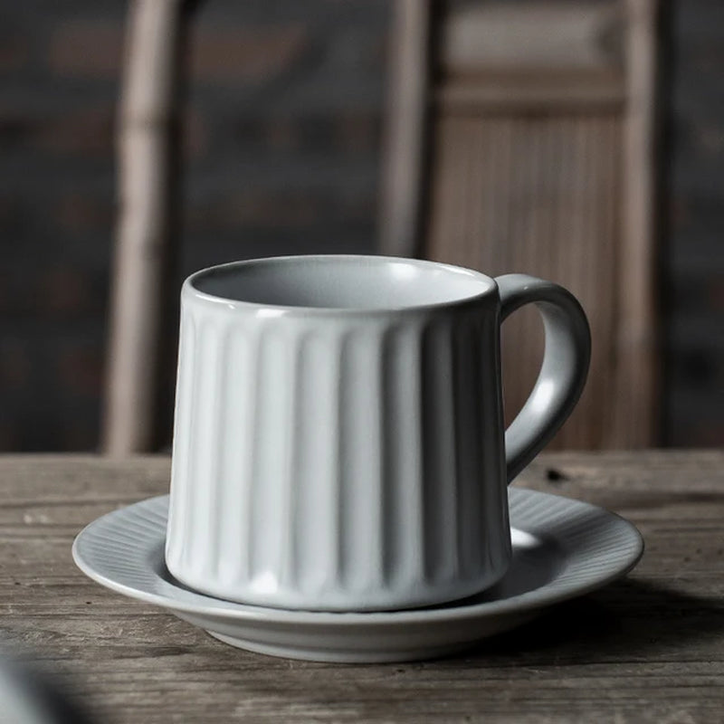 Fluted Coffee Cup & Saucer b